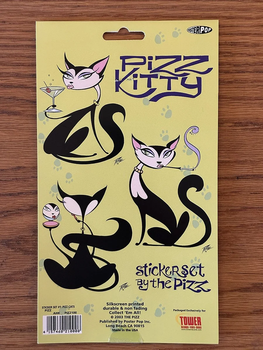 Pizz Kittens Tower Records Poster Pop Sticker Pack — PosterPop.com